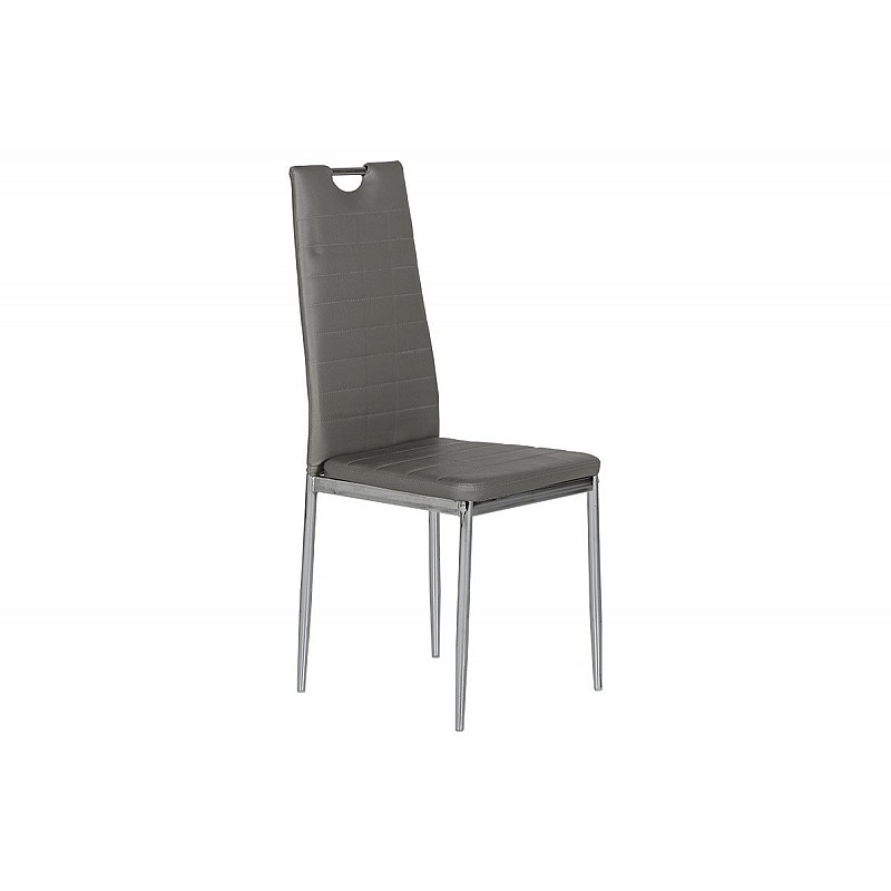 Καρέκλα "ΤΟΝΙΑ"από pvc σε γκρι χρώμα 52x43x96