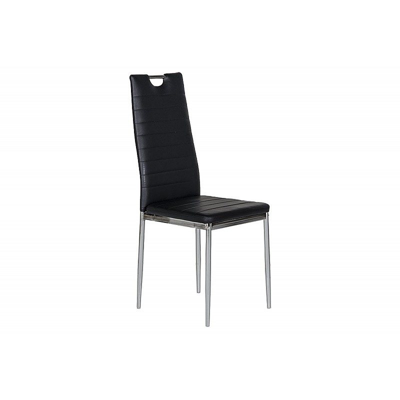 Καρέκλα "ΤΟΝΙΑ"από pvc σε μαύρο χρώμα 52x43x96