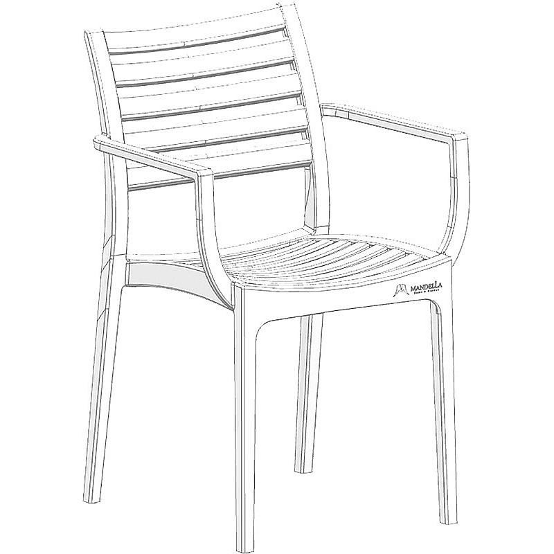 Πολυθρόνα "CAFE" πολυπροπυλενίου σε χρώμα λευκό 45x49x83
