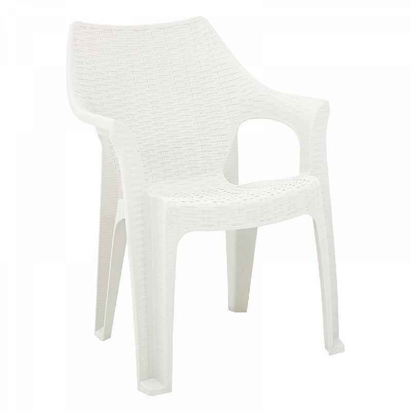Πολυθρόνα "POLO" πλαστική σε χρώμα λευκό 51x61x84
