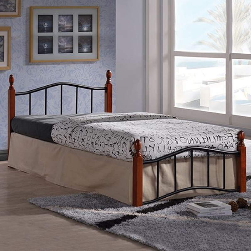 Κρεβάτι ημίδιπλο "MELITA" από μέταλλο σε χρώμα μαύρο 110x190