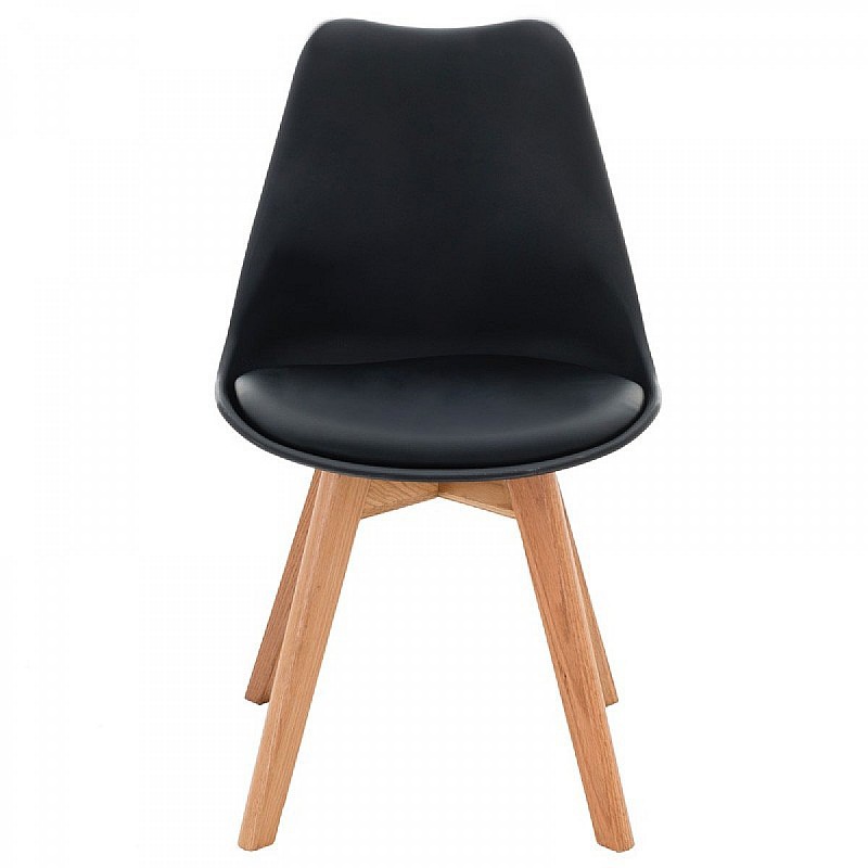 Καρέκλα "ROMA" πολυπροπυλενίου-PU σε χρώμα μαύρο 48x52x82