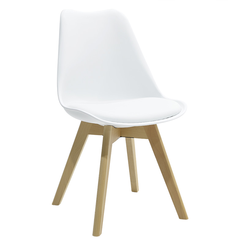 Καρέκλα "ROMA" πολυπροπυλενίου-PU σε χρώμα λευκό 48x52x82