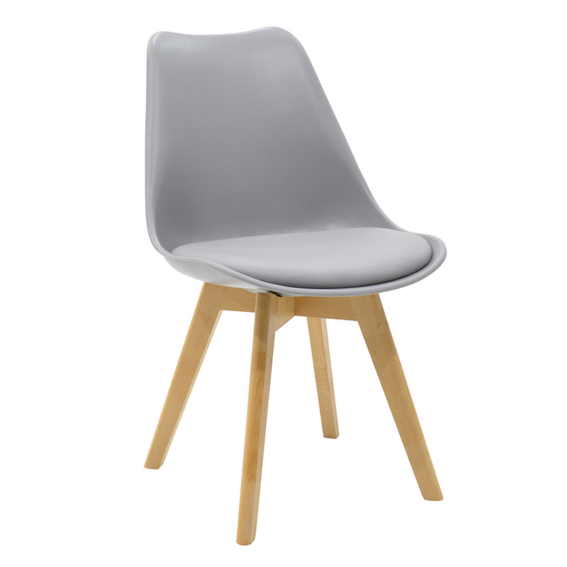 Καρέκλα "ROMA" πολυπροπυλενίου-PU σε χρώμα γκρι 48x52x82