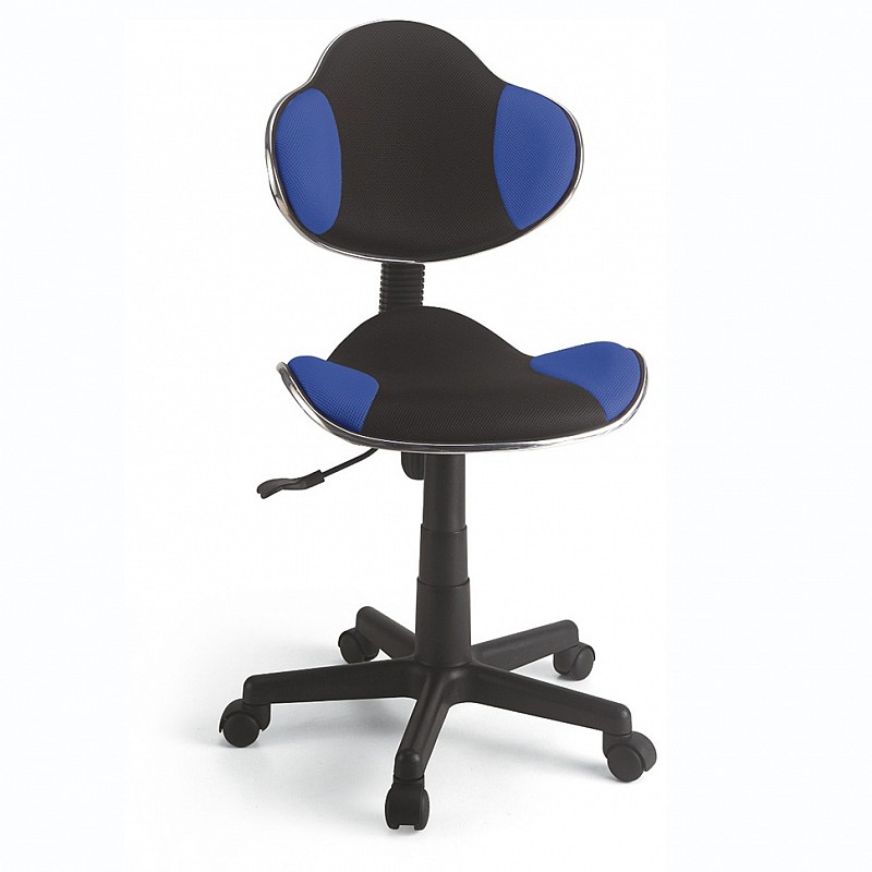 Καρέκλα εργασίας από ύφασμα mesh σε μαύρο-μπλε χρώμα 60x65x95/105