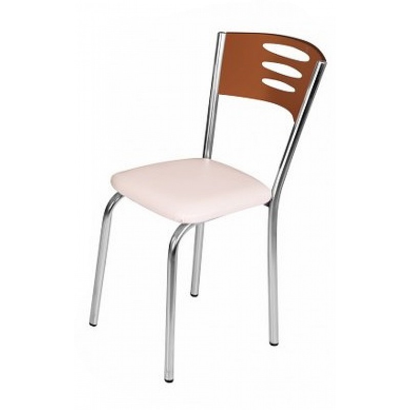 Καρέκλα "ROMINA" μεταλλική/mdf σε χρώμα καρυδί 39x39x88