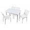 Τραπέζι ορθογώνιο "SANTI" ανοιγόμενο από μέταλλο/γυαλί σε χρώμα λευκό 90x60x75