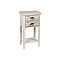 Βοηθητικό τραπέζι "MADY" σε χρώμα antique beige με επιφάνεια καφέ 37x27x69