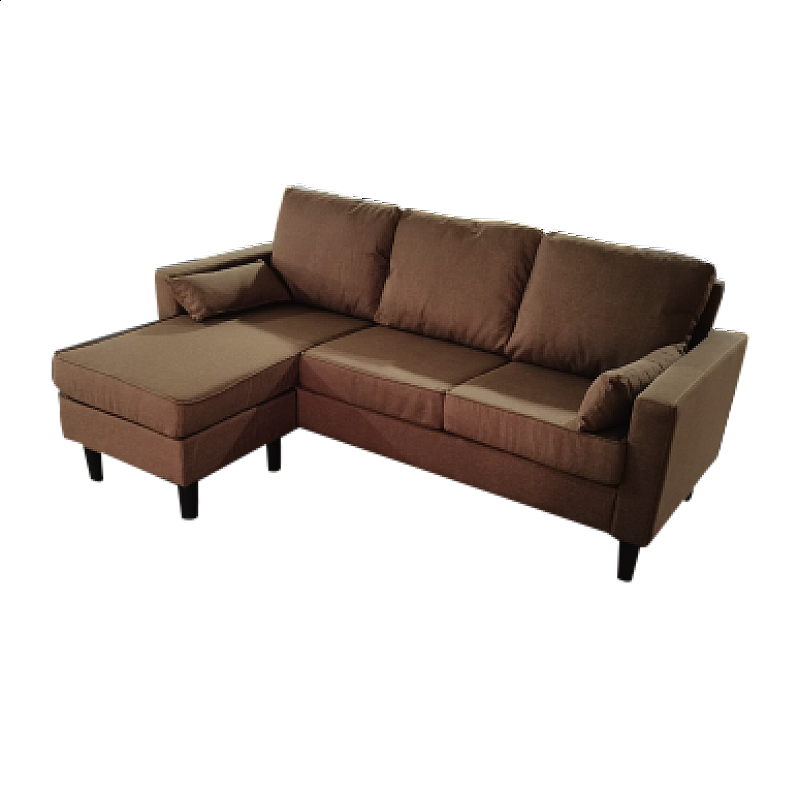 Καναπές γωνία αναστρέψιμος "ACAPULCO" υφασμάτινος σε χρώμα καφε 192x135x85