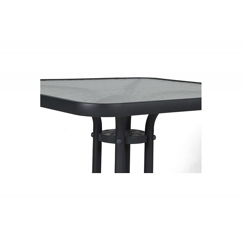 Τραπέζι "PALMAS NEW" μεταλλικό σε χρώμα ανθρακί 70x70x71