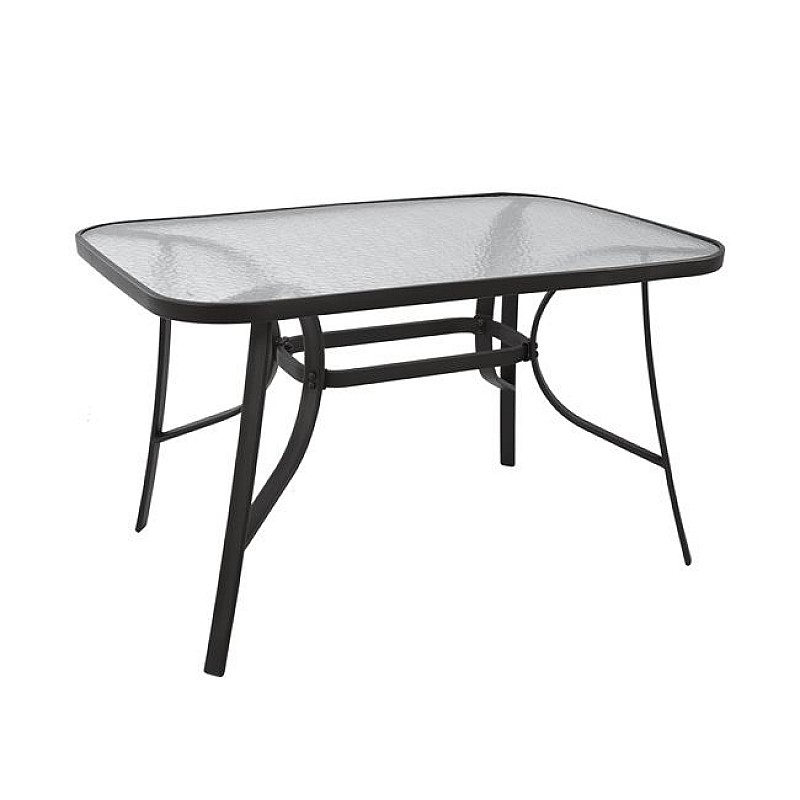 Τραπέζι "BALENO" μεταλλικό/γυαλί σε χρώμα ανθρακί 120x70x70