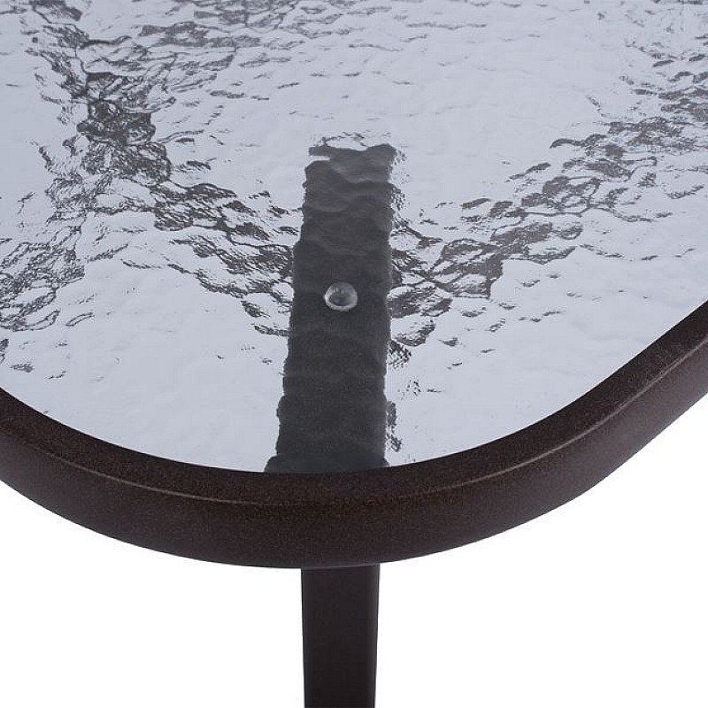 Τραπέζι "BALENO" μεταλλικό/γυαλί σε χρώμα καφέ 120x70x70