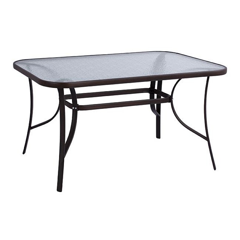 Τραπέζι "BALENO" μεταλλικό/γυαλί σε χρώμα καφέ 120x70x70