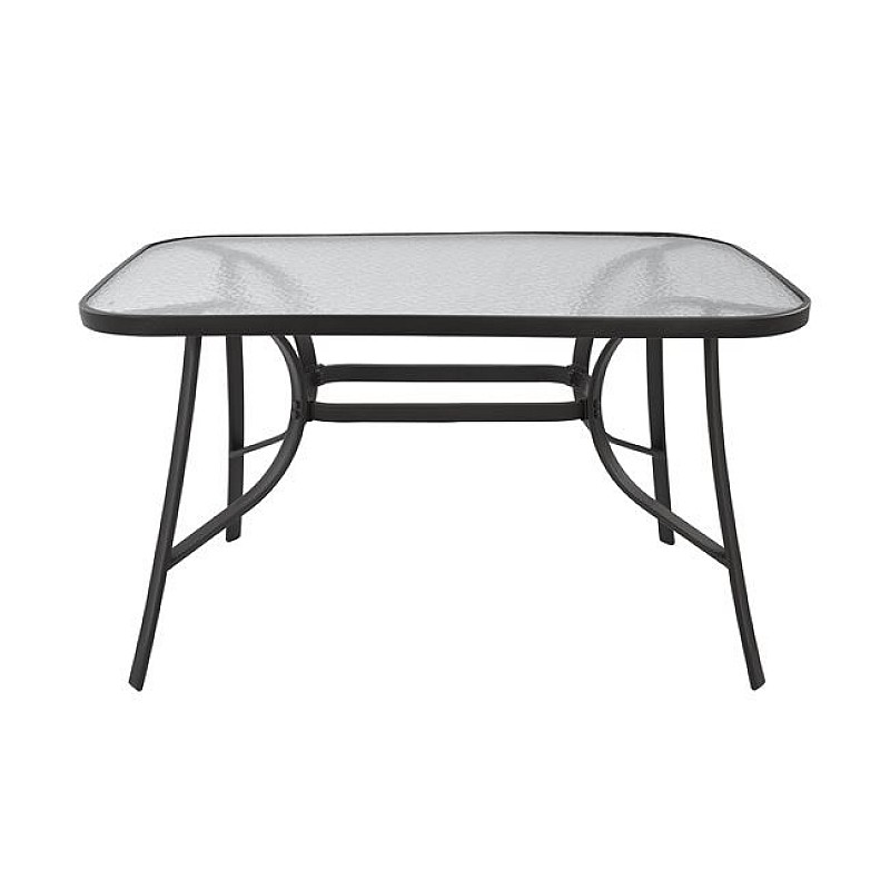 Τραπέζι "BALENO" μεταλλικό/γυαλί σε χρώμα ανθρακί 140x80x70