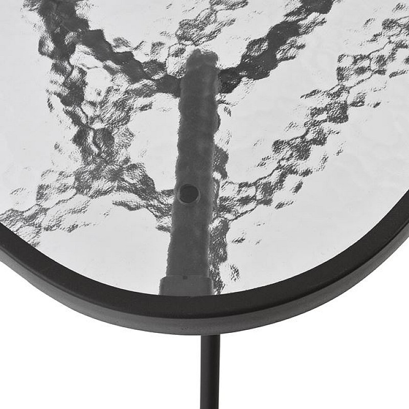 Τραπέζι "BALENO" μεταλλικό/γυαλί σε χρώμα ανθρακί 140x80x70
