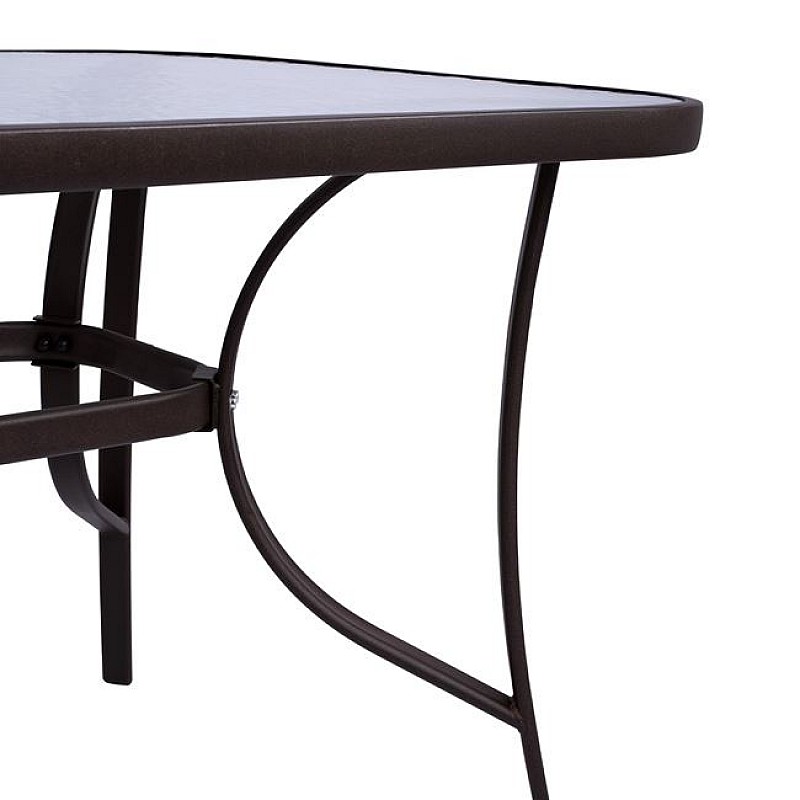 Τραπέζι "BALENO" μεταλλικό/γυαλί σε χρώμα καφέ 150x90x70
