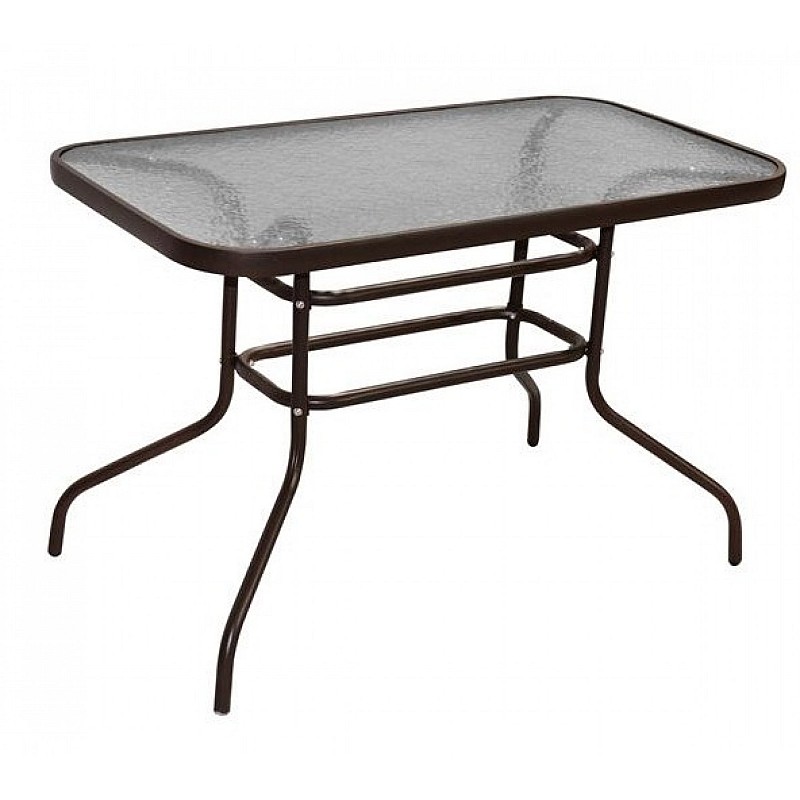 Τραπέζι "CARLOS" μεταλλικό σε καφέ χρώμα 120x70x70