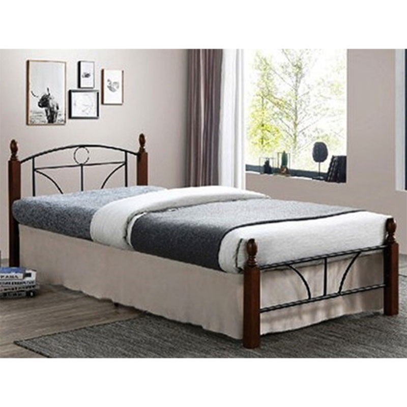 Κρεβάτι "ROMINA" μονό μεταλλικό σε μαύρο ματ χρώμα 90x190