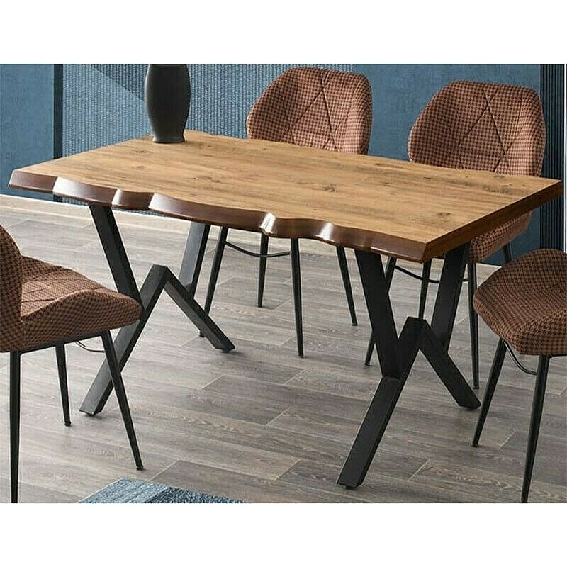 Τραπεζι "TEXAS" από mdf/μέταλλο σε χρώμα ακακίας 200x100x75 Τραπεζι "TEXAS" από mdf/μέταλλο σε χρώμα ακακίας 200x100x75