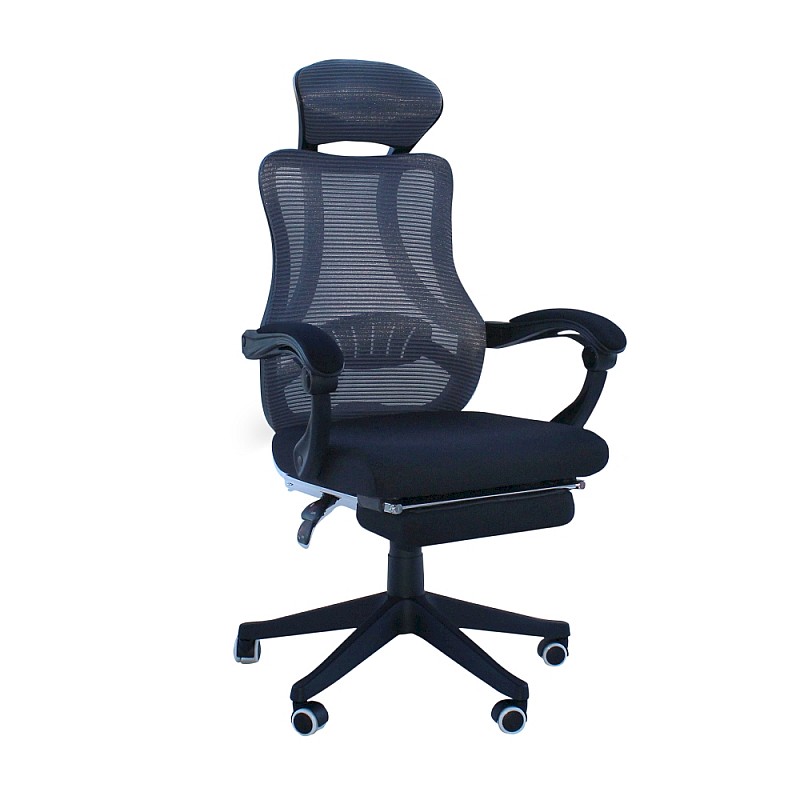 Καρέκλα γραφείου διευθυντή KARMA klikareto με ύφασμα mesh χρώμα γκρι