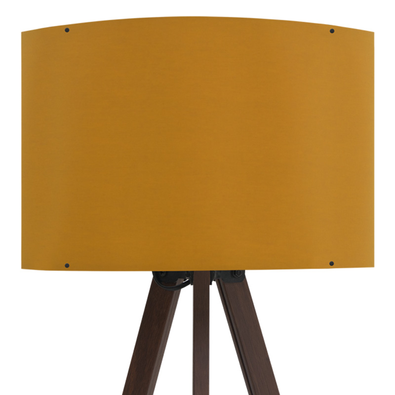 Φωτιστικό δαπέδου "CAPRICCIO" E27 από ξύλο/ύφασμα σε χρώμα σκούρο καρυδί/κίτρινο Φ38x140