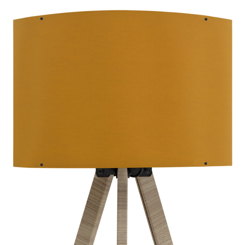 Φωτιστικό δαπέδου "CAPRICCIO" E27 από ξύλο/ύφασμα σε χρώμα σονόμα/κίτρινο Φ38x140