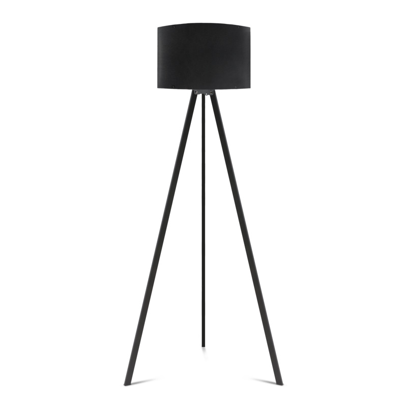 Φωτιστικό δαπέδου "CAPRICCIO" E27 από ξύλο/ύφασμα σε χρώμα μαύρο Φ38x140