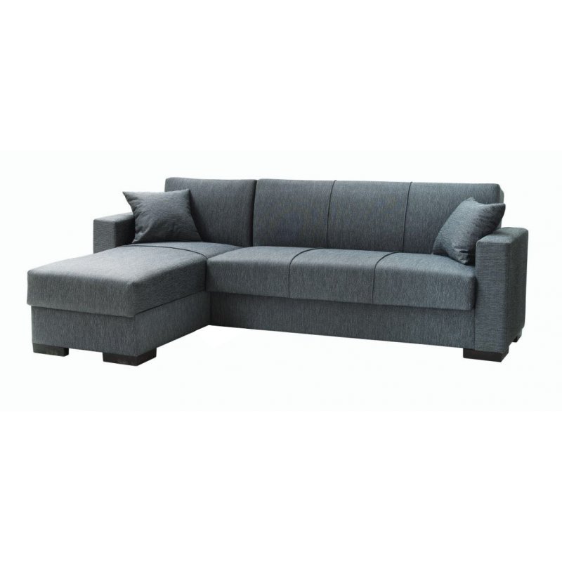 Γωνιακός καναπές-κρεβάτι  "HUGO" υφασμάτινος σε γκρι χρώμα 236x146x81
