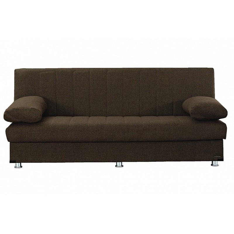 Καναπές-κρεβάτι "TINT" τριθέσιος υφασμάτινος σε χρώμα καφέ 183x74x80