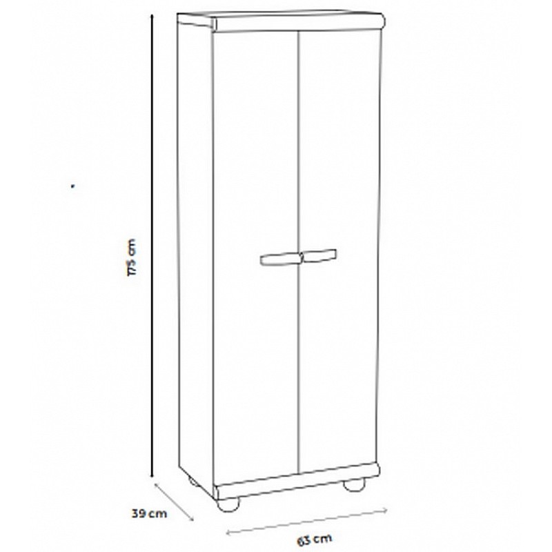 Ντουλάπα "ECO" από PVC σε χρώμα γκρι/ανθρακί 63x39x175