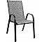 Πολυθρόνα "ROBERTA-NEW" μεταλλική με textilene σε χρώμα μαύρο-γκρί-ανθρακί 54x68x90