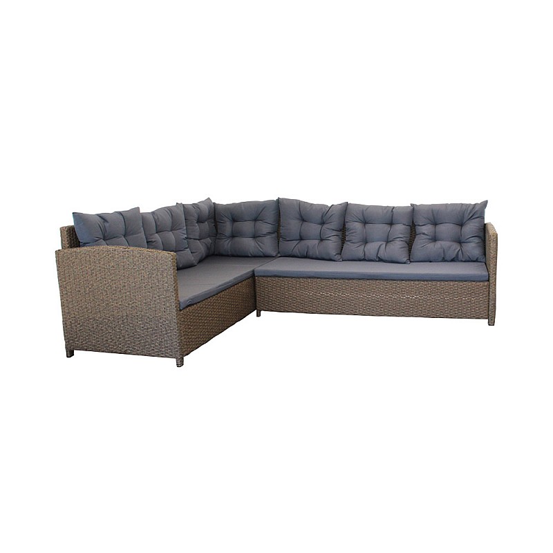 Σετ κήπου "ELIZABETH" από wicker σε χρώμα φυσικό 249/164x72x74