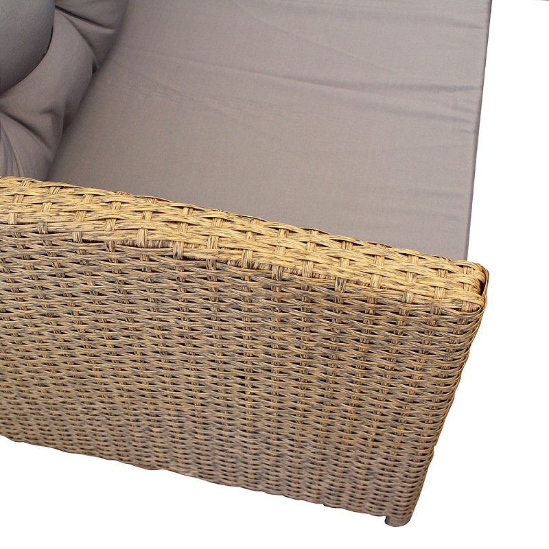 Σετ κήπου "ELIZABETH" από wicker σε χρώμα φυσικό 249/164x72x74
