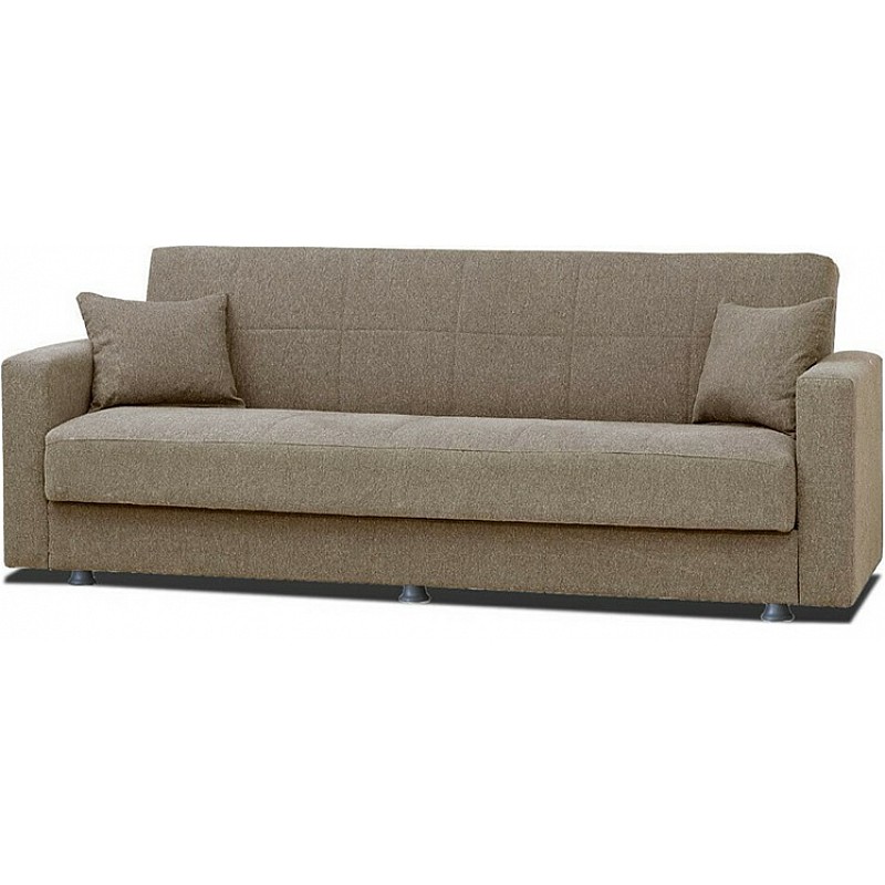 Καναπές κρεβάτι "MARBELLA" τριθέσιος υφασμάτινος σε χρώμα μπεζ 214x78x78