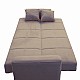 Καναπές-κρεβάτι τριθέσιος "DAISY" υφασμάτινος σε χρώμα γκρι-μπεζ 233x85x90
