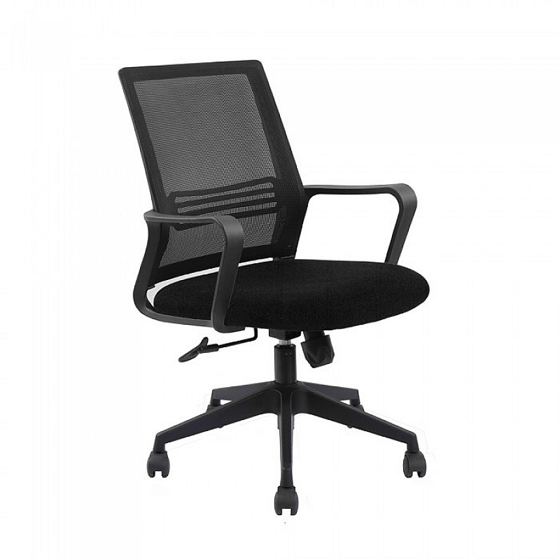 Πολυθρόνα γραφείου "STROL" από ύφασμα mesh σε χρώμα μαύρο 61x54x87/95