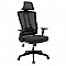 Καρέκλα γραφείου διευθυντή EDY ύφασμα mesh ανθρακί-μαύρο 66x63x124/134