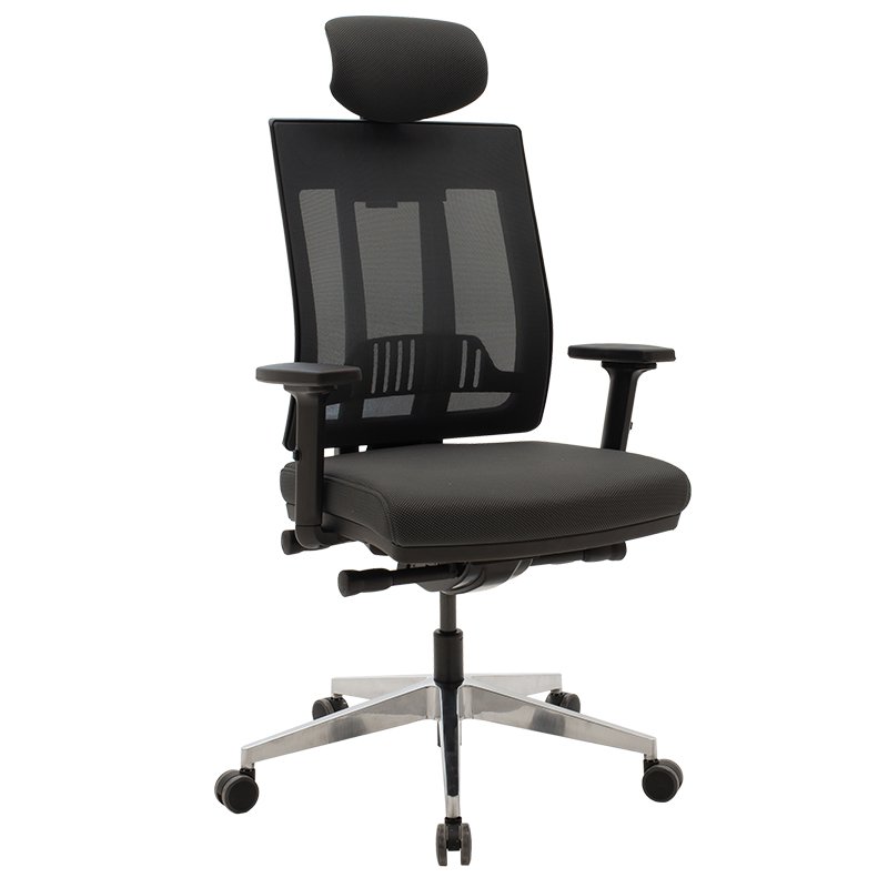 Καρέκλα γραφείου διευθυντή Ermes ύφασμα mesh μαύρο 67x67x120/136