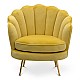 Πολυθρόνα "PAMELA" από μέταλλο/ύφασμα βελούδο σε χρώμα χρυσό/κίτρινο 83x74x82