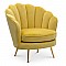 Πολυθρόνα "PAMELA" από μέταλλο/ύφασμα βελούδο σε χρώμα χρυσό/κίτρινο 83x74x82