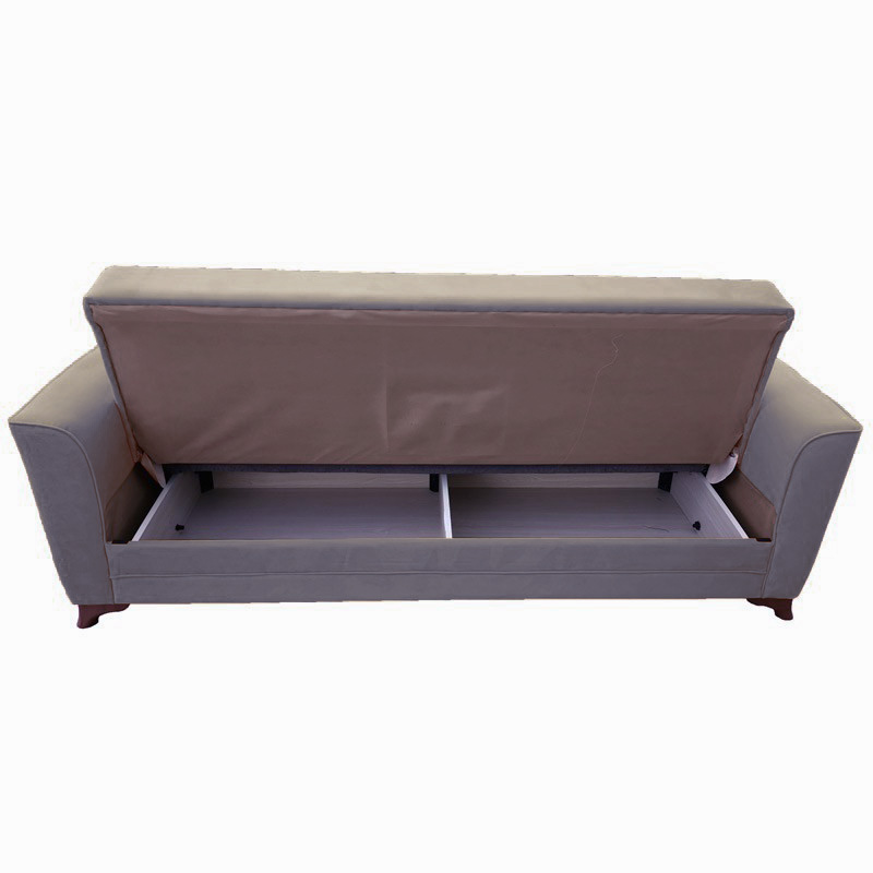 Καναπές διθέσιος κρεβάτι "DAISY" από βελούδο σε χρώμα γκρι/μπεζ 165x75x95