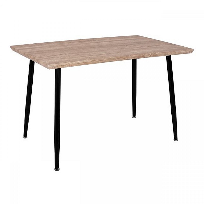 Τραπέζι ορθογώνιο "VALSE" από μέταλλο/mdf σε χρώμα μαύρο/σονόμα 120x80x75