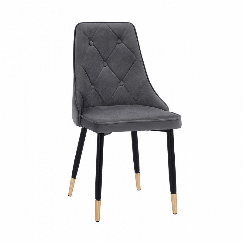 Καρέκλα "LOUVRE" από ύφασμα σε χρώμα γκρι 48x56x84