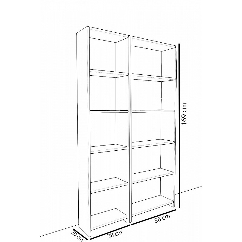 Ραφιέρα "MINIMAL" σε χρώμα λευκό 56x20x169 Ραφιέρα "MINIMAL" σε χρώμα λευκό 56x20x169