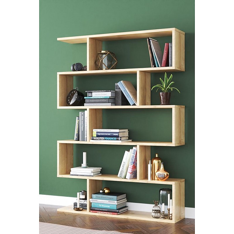 Ραφιέρα "MAZE" σε χρώμα σονόμα 90x20x148 Ραφιέρα "MAZE" σε χρώμα σονόμα 90x20x148
