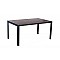 Τραπέζι κήπου "ANGELO" από ενισχυμένο αλουμίνιο/polywood σε χρώμα μαύρο/σκούρο καφέ 150x90x72