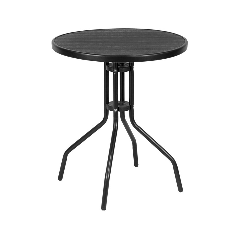 Τραπέζι κήπου "LAVA" από μέταλλο σε χρώμα μαύρο Φ60x70