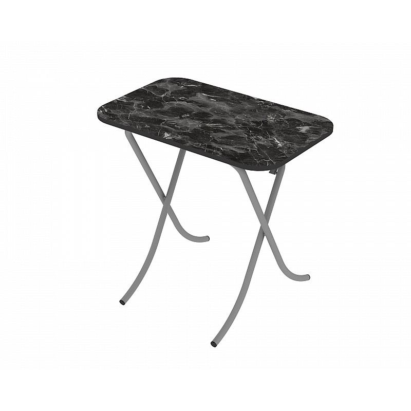 Tραπέζι "MOUNTAIN TOP" ορθογώνιο πτυσσόμενο από mdf/μέταλλο σε χρώμα μαύρο μαρμάρου 50x80x75