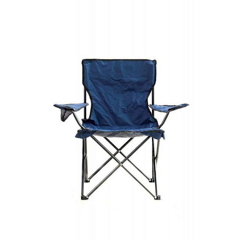 Πολυθρόνα camping πτυσσόμενη από μέταλλο/ύφασμα σε μπλε χρώμα 76x59x84