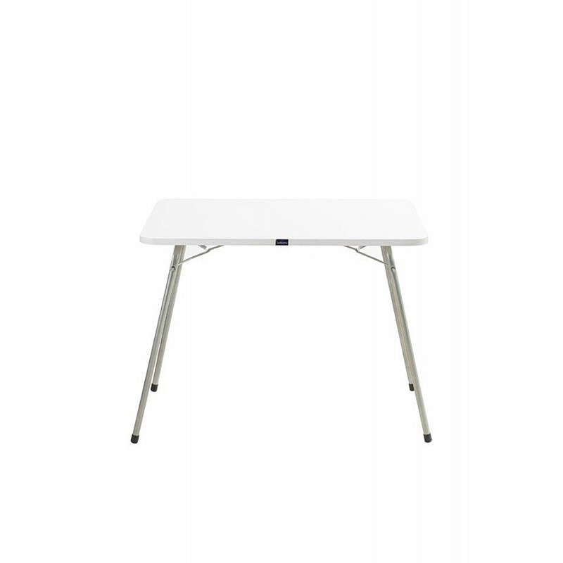 Τραπέζι camping πτυσσόμενο από μέταλλο σε ασημί/λευκό χρώμα 60x80x62